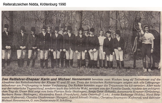Reiterabzeichen Nidda, Krötenburg 1990